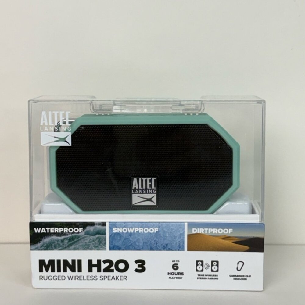 Altec Lansing Mini H20 3 Rugged Portable Waterproof Bluetooth Speaker Mint IP67